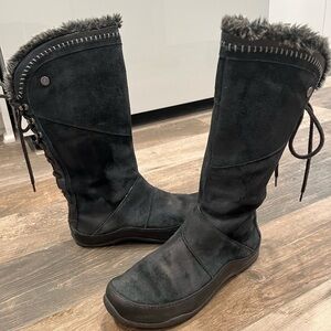 The North Face Janey Black Suede Waterproof Women Snow Winter Boots Sz 8